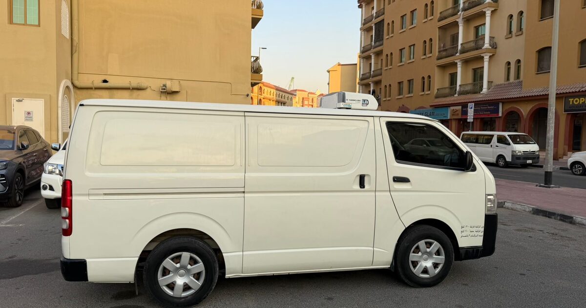 Chiller van parked in Dubai ready for loading